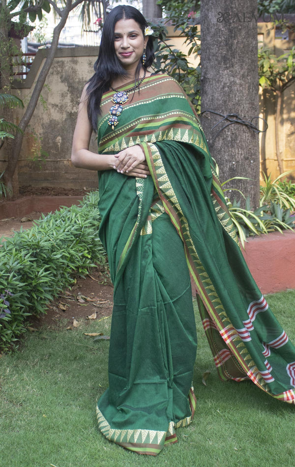 Madhumani Begampuri Bengal Cotton Handloom Saree - 9763 - AEVUM