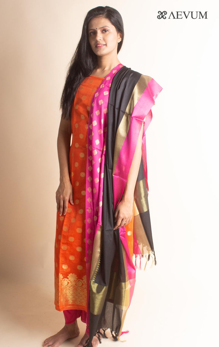 Unstitched Banarasi Silk Kurta Set - 2979 - AEVUM