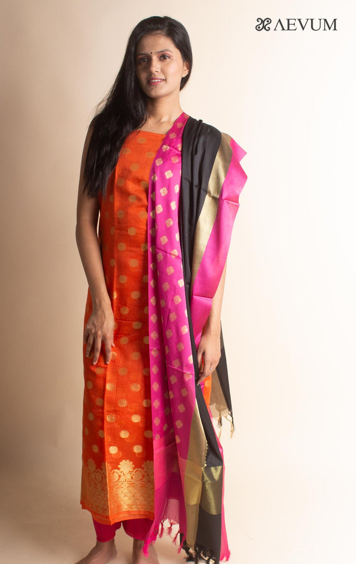 Unstitched Banarasi Silk Kurta Set - 2979 - AEVUM