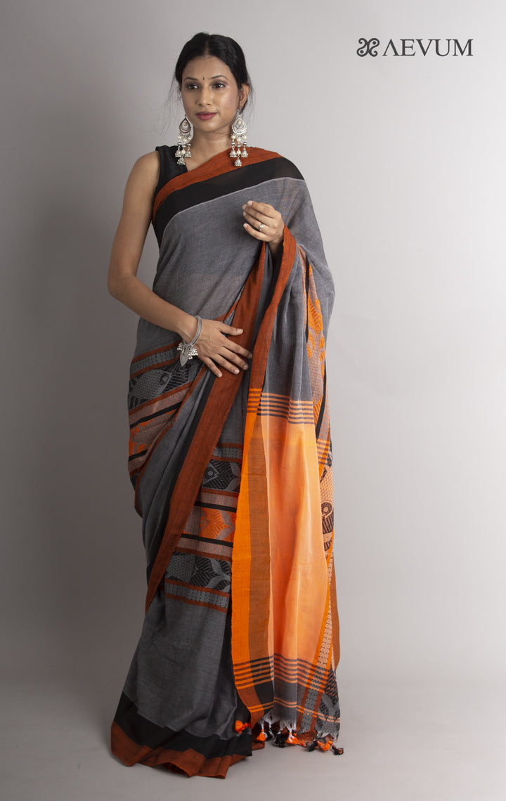 Begampuri Fish Madhyamani Bengal Cotton Saree - 0418 - AEVUM