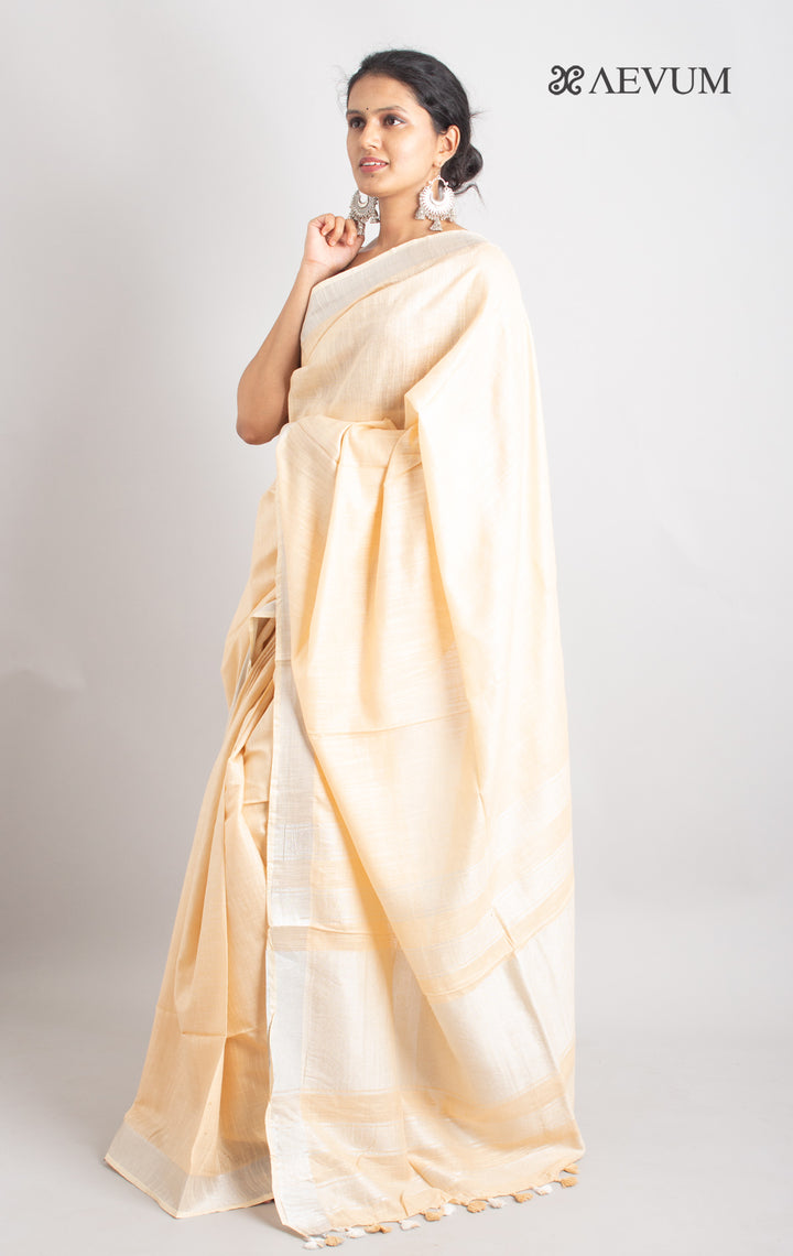 Semi Linen Saree With Blouse Piece - 0413 - AEVUM