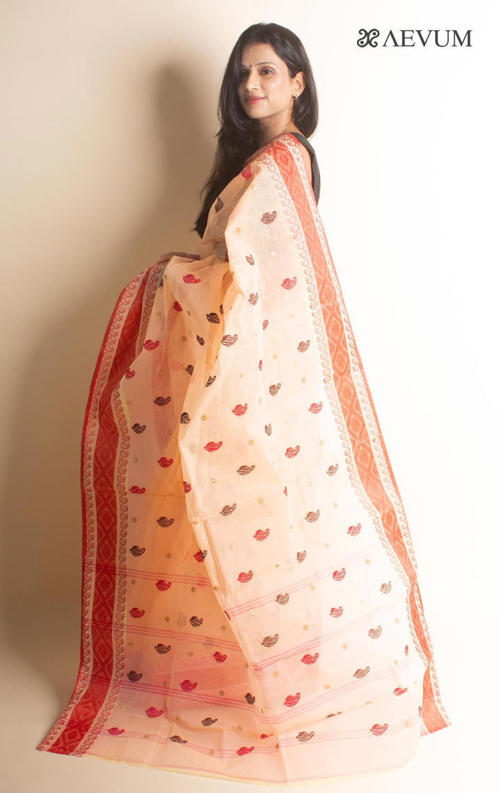 Bengal Cotton Tant Saree with Embroidery - 1600 - AEVUM