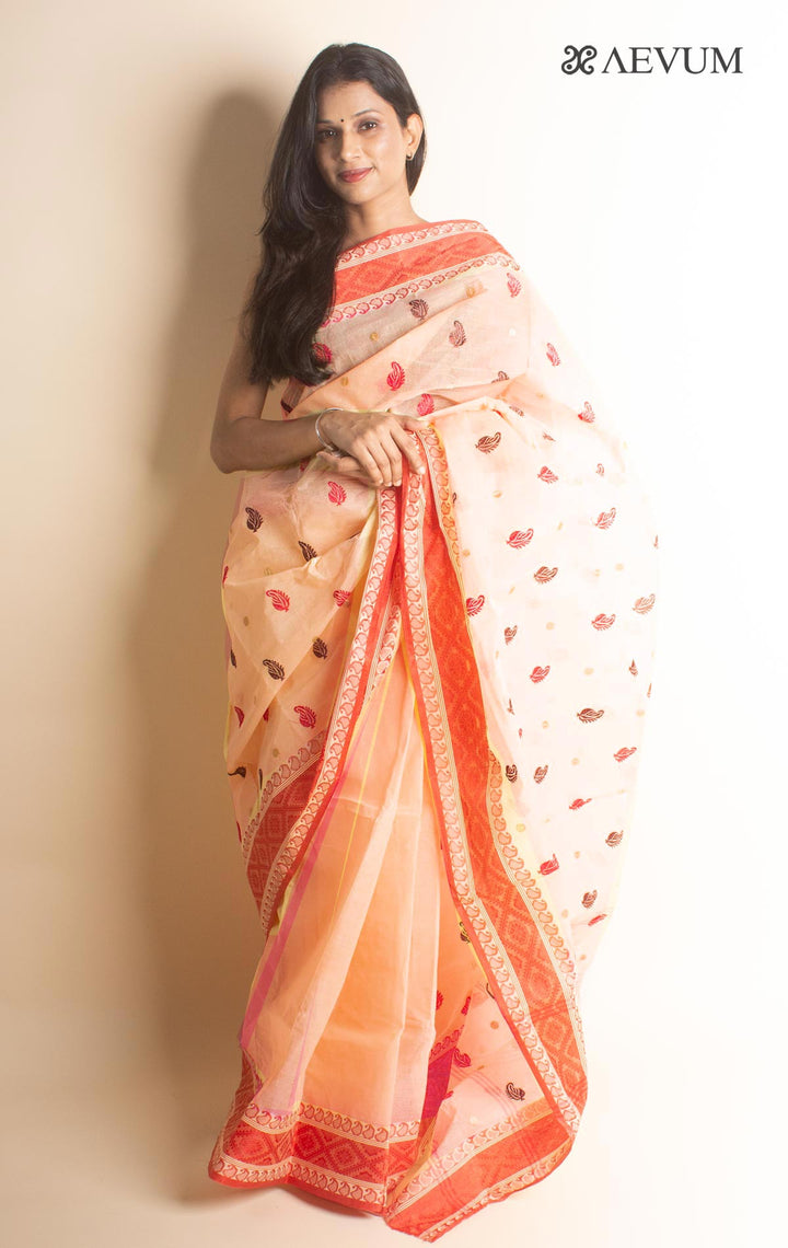 Bengal Cotton Tant Saree with Embroidery - 1600 - AEVUM