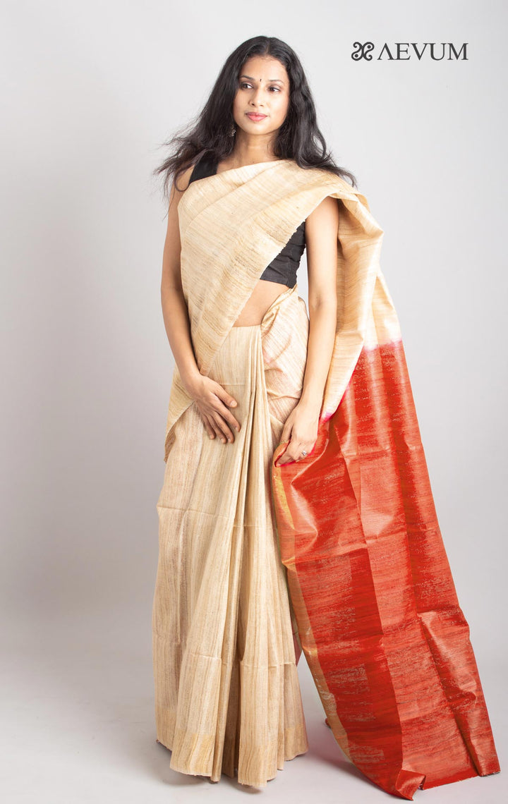 Pure Tussar Gicha Silk Saree with Silk Mark - 0405 - AEVUM