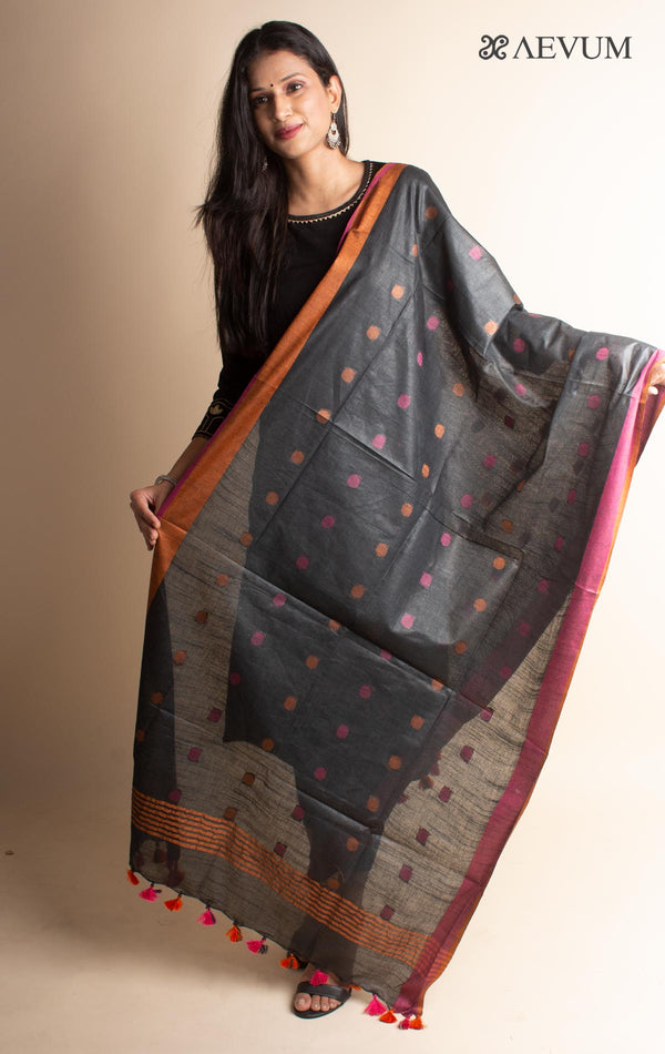 Semi Linen Polka Dupatta - 3087 - AEVUM