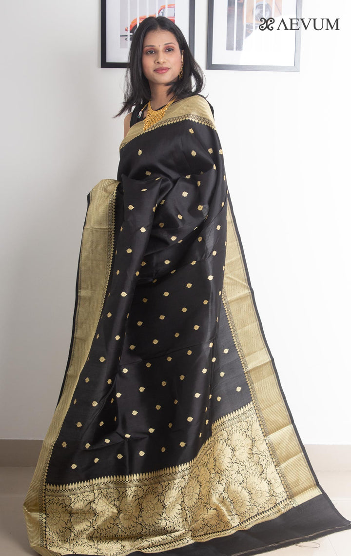 Kanjivaram Banarasi work Pure Silk Saree with Silk Mark - 2231 - AEVUM