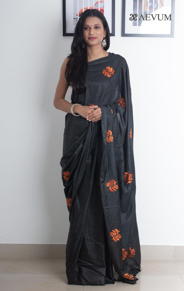 Katan Silk Saree with Embroidery - 2166 Saree Tausif   