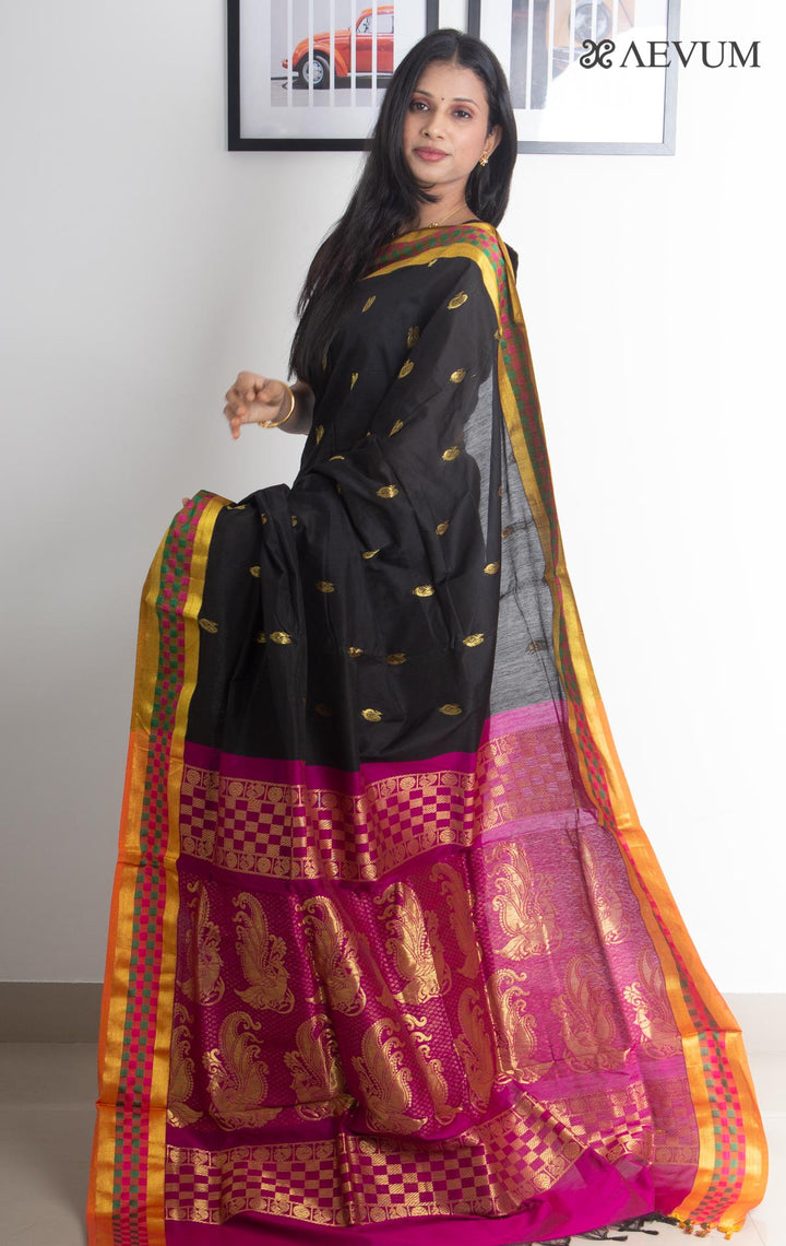 Kalyani South Cotton Silk Handloom Saree with Blouse Piece - 2209 - AEVUM