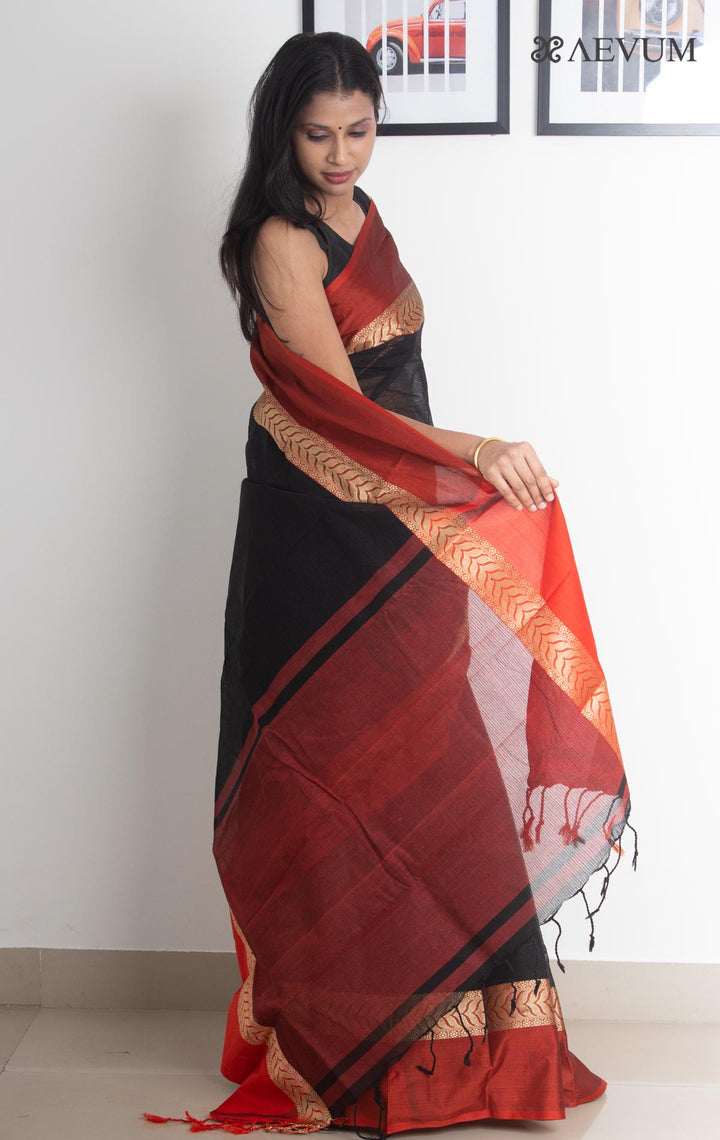 Bangladeshi Cotton Handloom Saree Without Blouse Piece - 2260 - AEVUM
