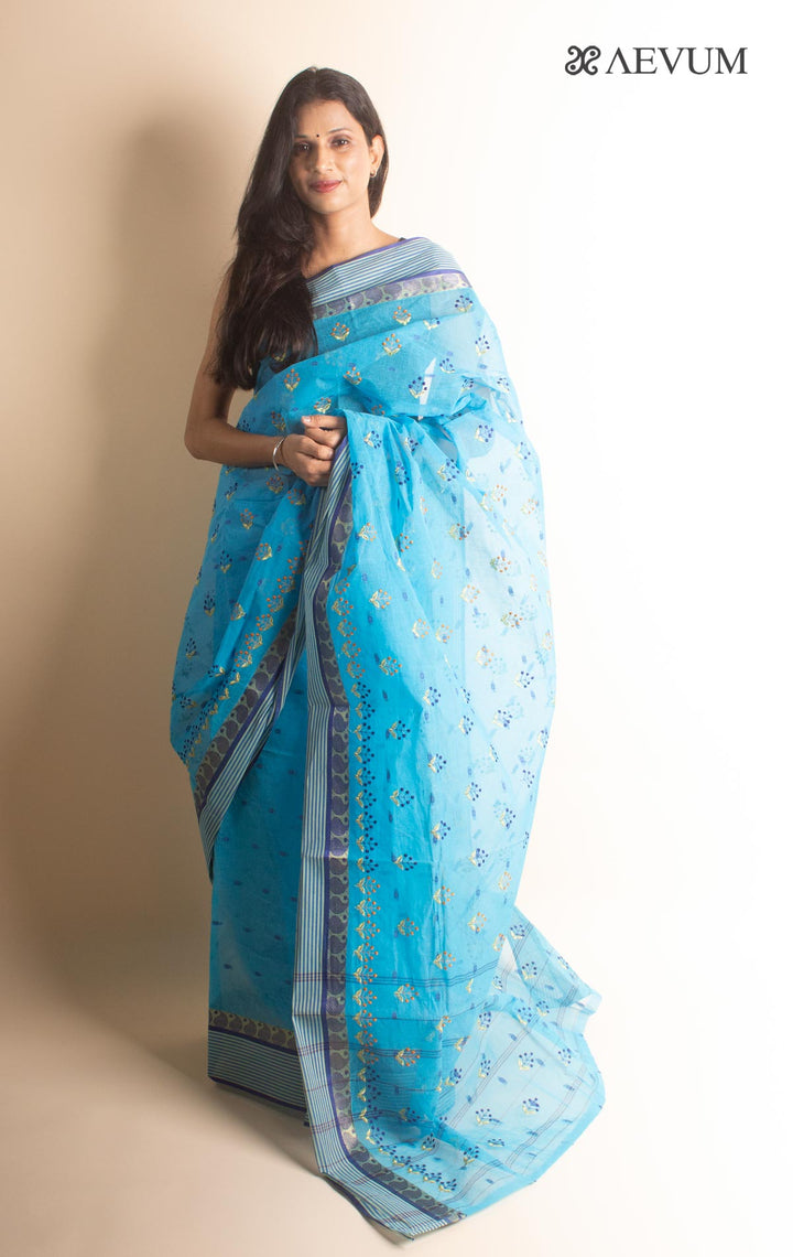 Bengal Cotton Tant Saree with Embroidery - 1602 - AEVUM