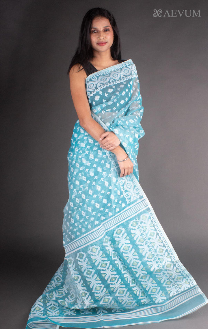 Bangladeshi  Dhakai Jamdani Saree without Blouse Piece - 7751 - AEVUM