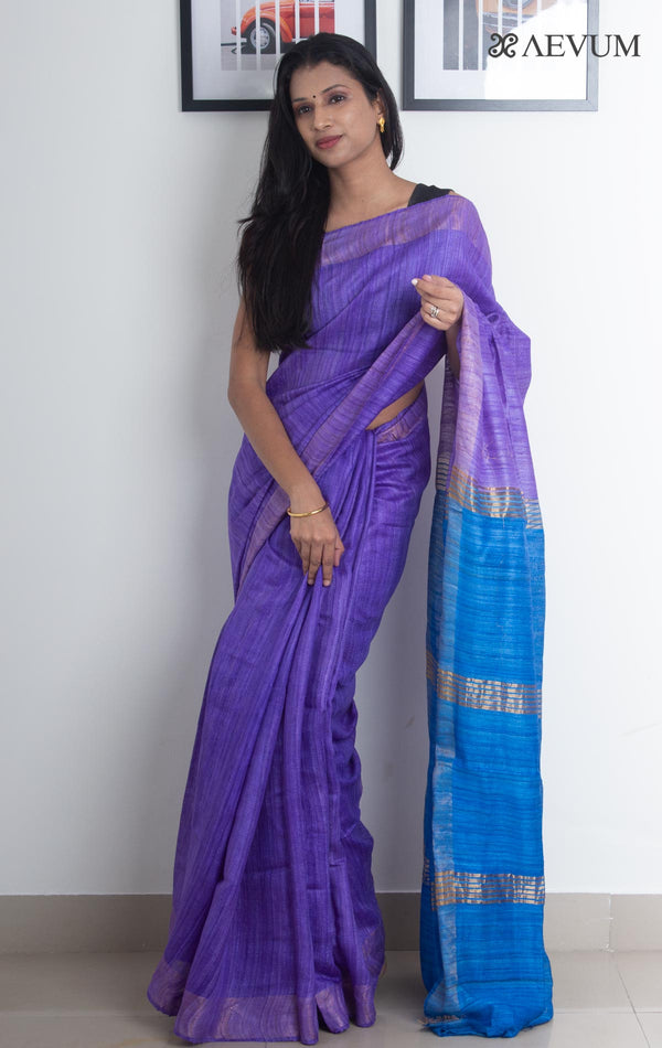 Pure Tussar Gicha Silk Saree with Silk Mark - 2271 - AEVUM