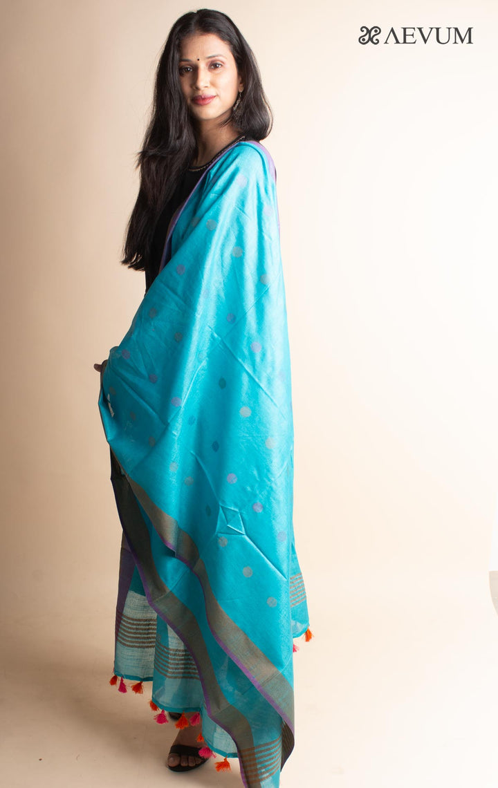 Semi Linen Polka Dupatta - 3085 - AEVUM