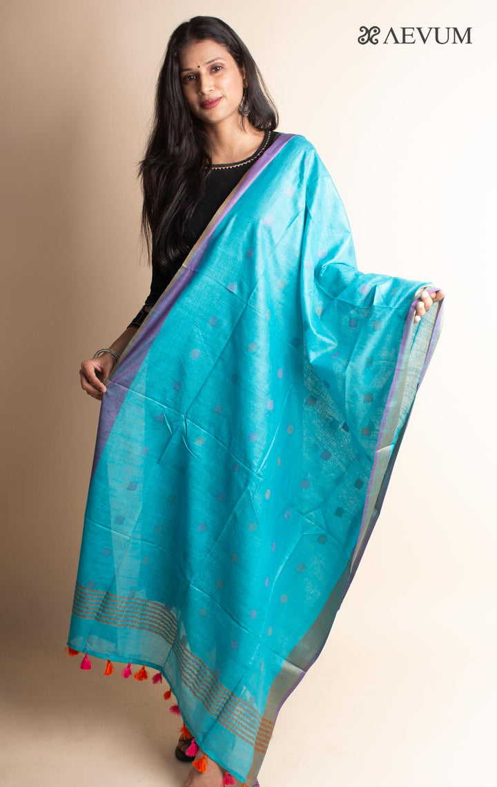 Semi Linen Polka Dupatta - 3085 - AEVUM