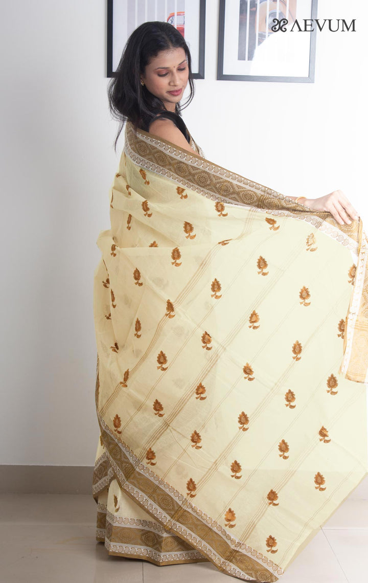 Bengal cotton Tant Saree with Embroidery - 2224 - AEVUM