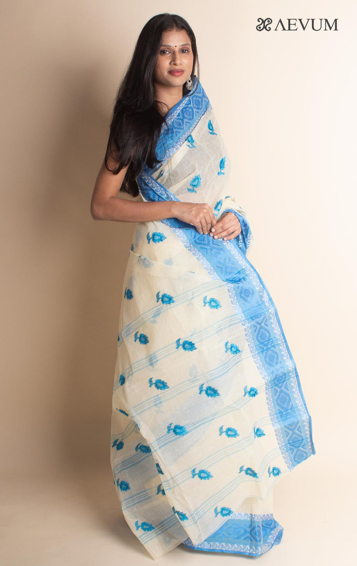 Bengal Cotton Tant Saree with Embroidery - 2972 - AEVUM