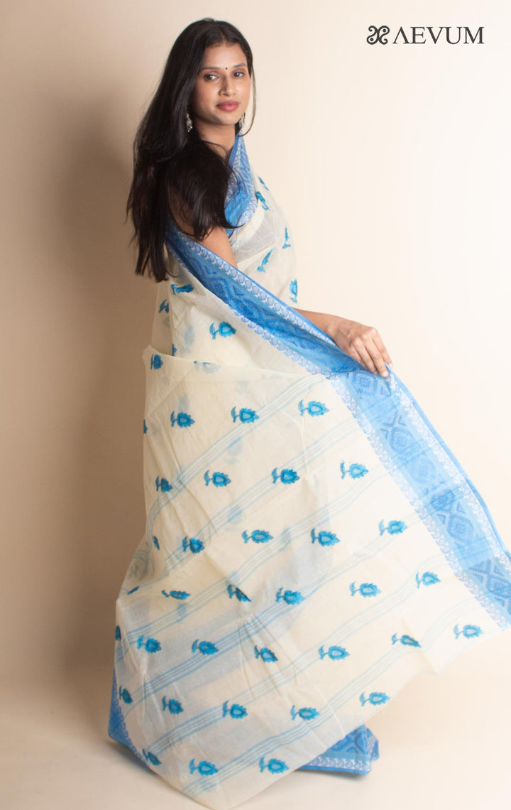 Bengal Cotton Tant Saree with Embroidery - 2972 - AEVUM