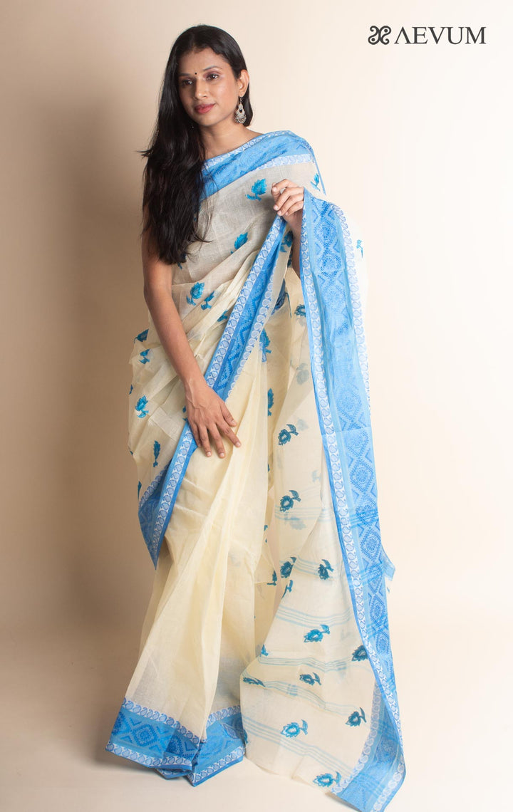 Bengal Cotton Tant Saree with Embroidery - 2972 - AEVUM