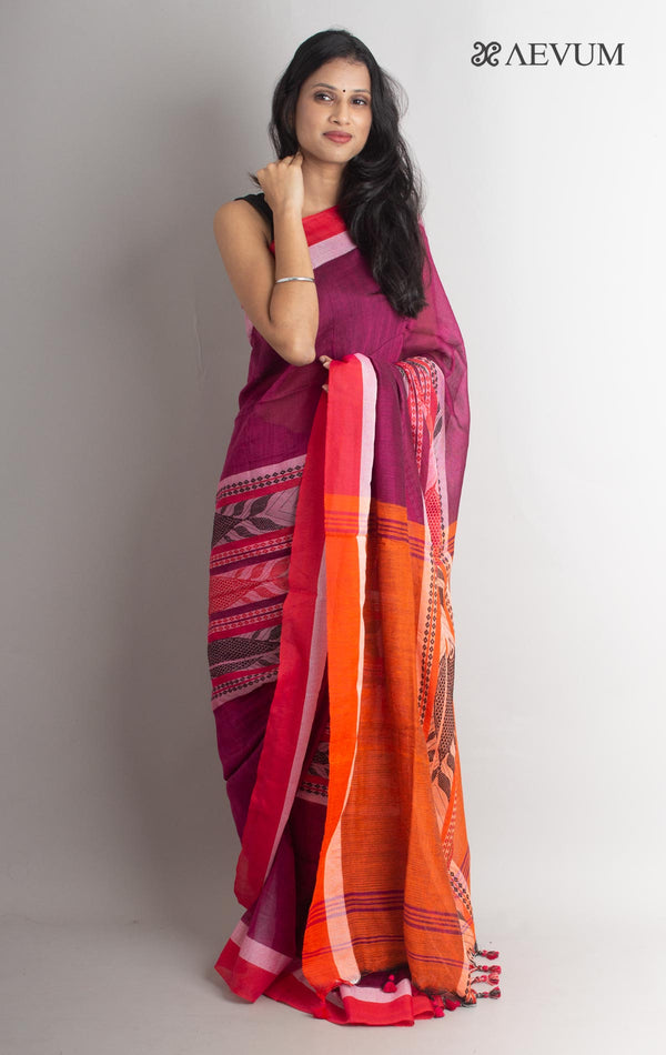 Begampuri Fish Madhyamani Bengal Cotton Saree - 1283 - AEVUM
