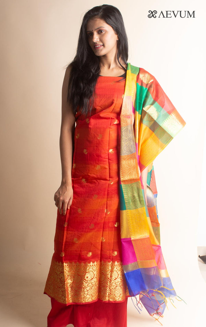 Unstitched Banarasi Silk Kurta Set - 2983 - AEVUM