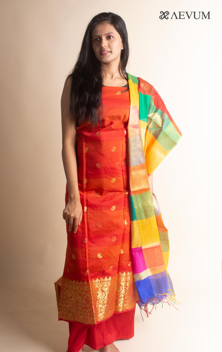 Unstitched Banarasi Silk Kurta Set - 2983 - AEVUM