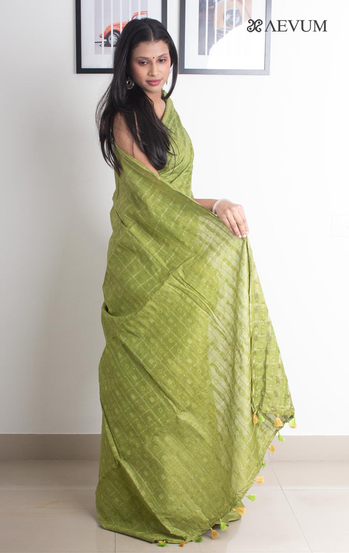 Katan Silk Saree with Checks - 2333 Saree Raj Dev Kumar   