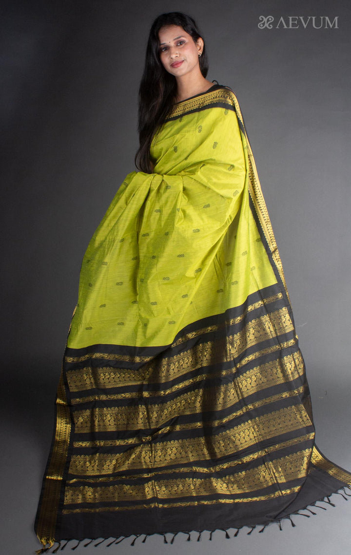 Kalyani South Cotton Silk Handloom Saree with Blouse Piece - 5722 - AEVUM