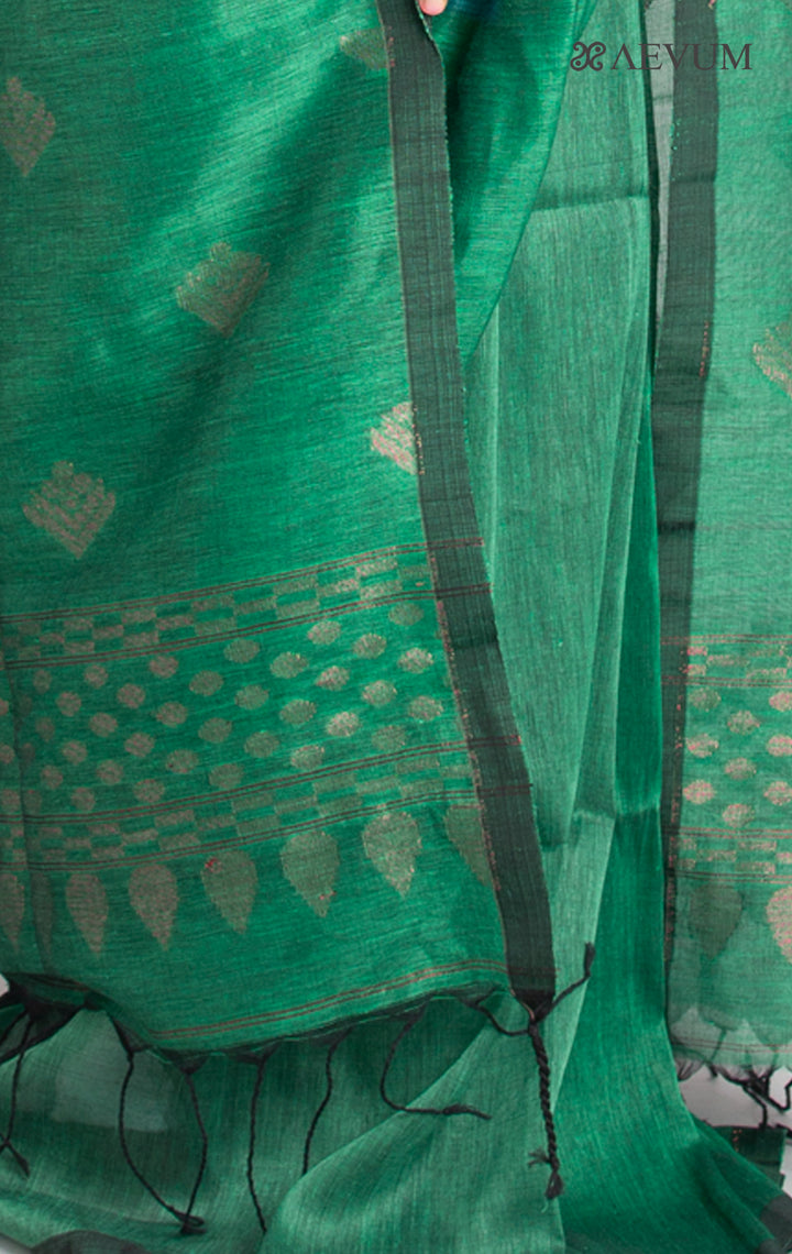 Organic Linen handloom Saree with blouse - 0426 - AEVUM