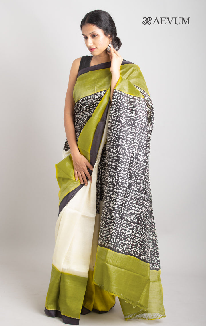 Three Ply Murshidabad  Pure Silk With Silk Mark - 0353 Saree Riya's Collection   
