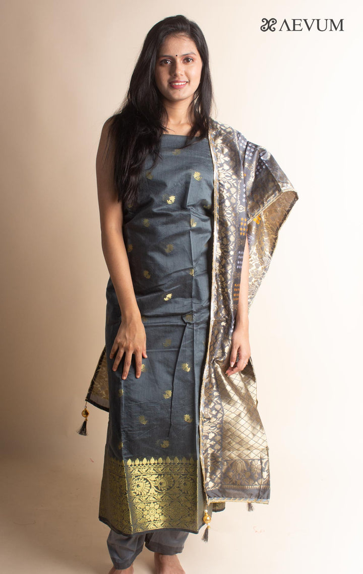 Unstitched Banarasi Silk Kurta Set - 2980 - AEVUM