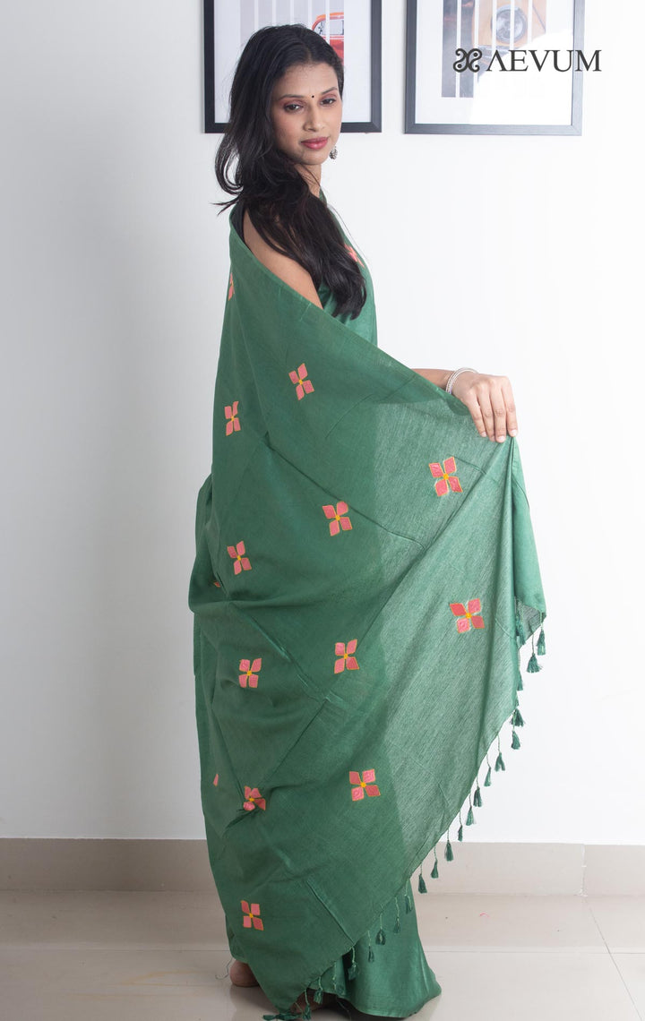 Katan Silk Saree with Embroidery - 2165 Saree Tausif   