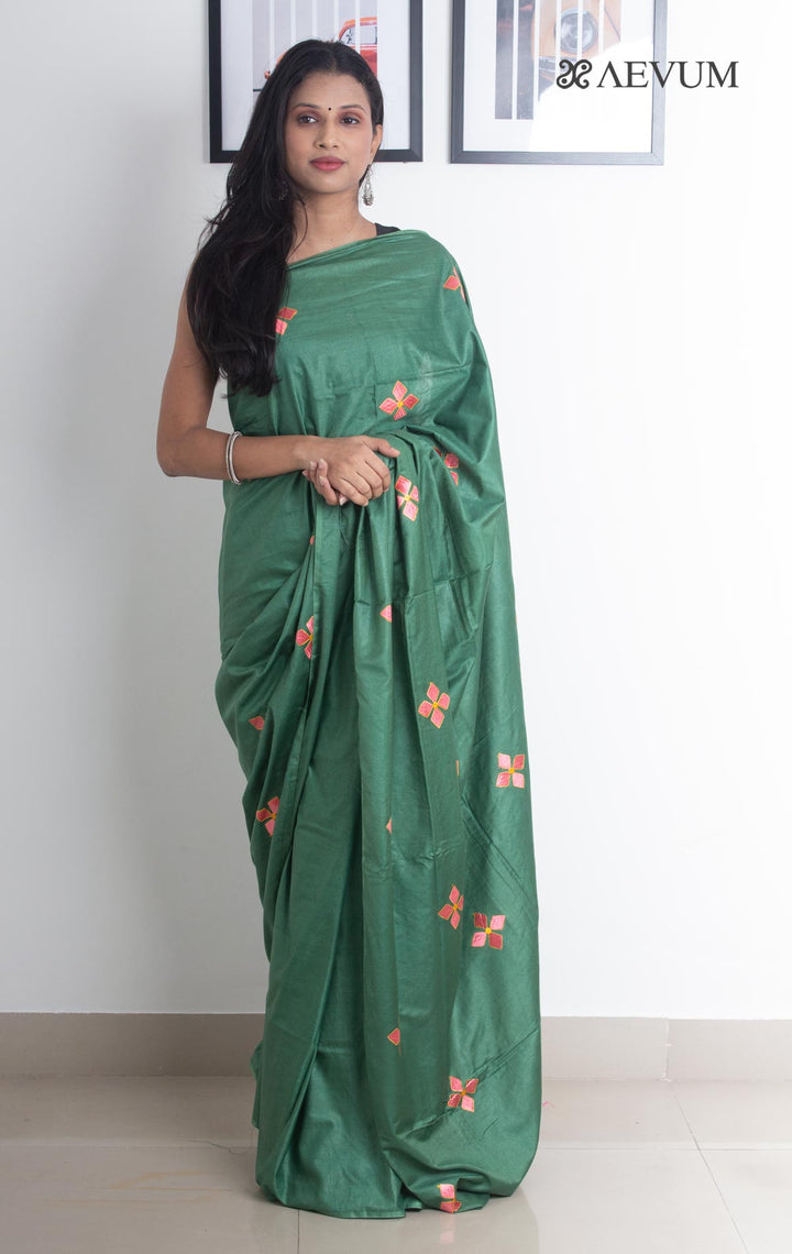 Katan Silk Saree with Embroidery - 2165 Saree Tausif   