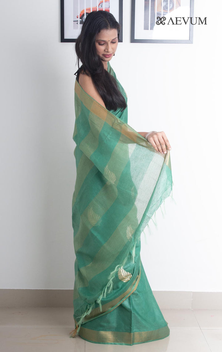 Katan Silk with Leaf Embroidery - 2164 Saree Tausif   