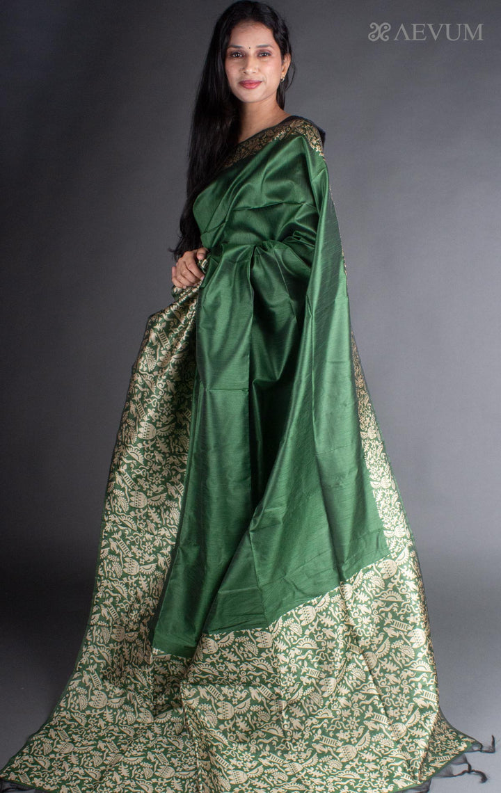 Semi Tussar Silk Saree - 7740 - AEVUM