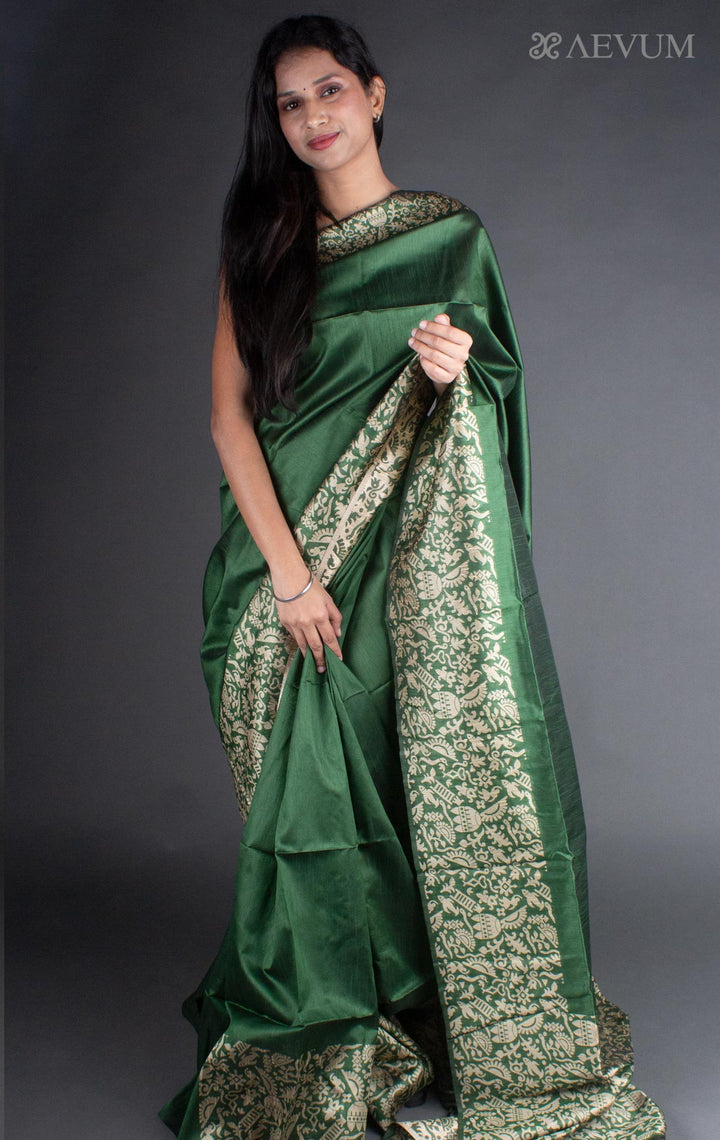 Semi Tussar Silk Saree - 7740 - AEVUM