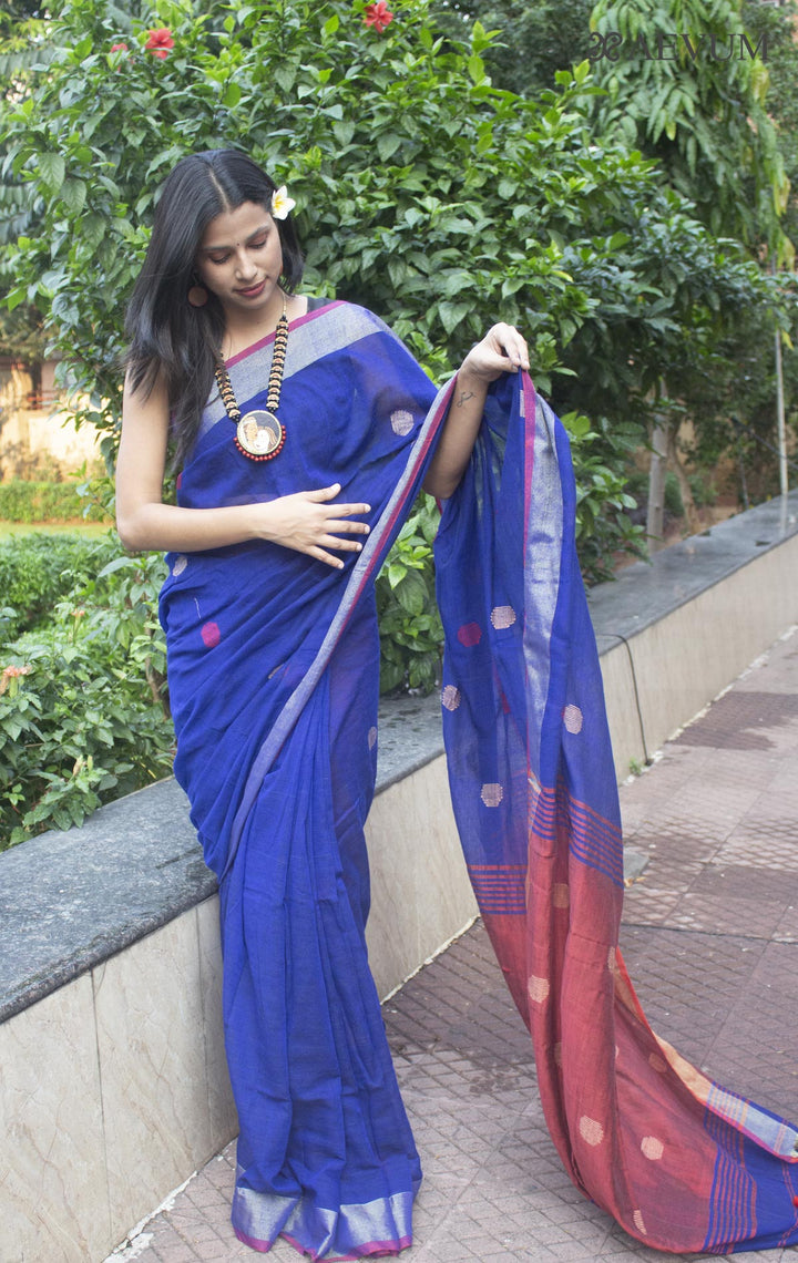 Begampuri Bengal Cotton Handloom Saree - 9638 Saree AEVUM   