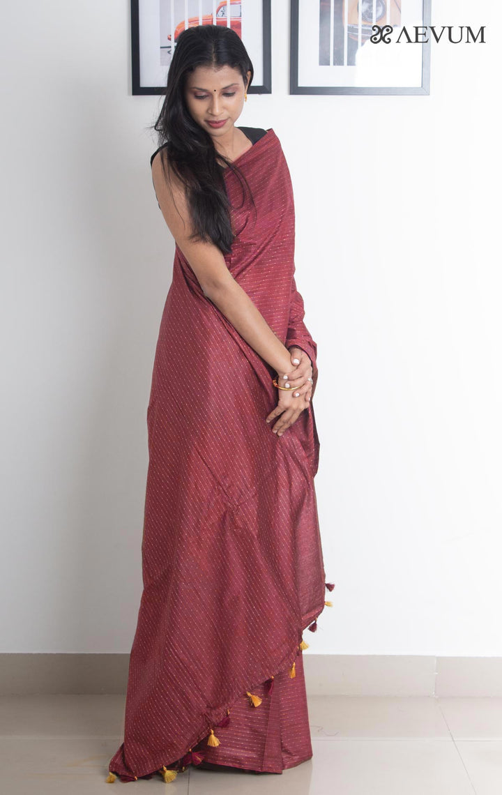 Katan Silk Saree with Lines - 2267 - AEVUM