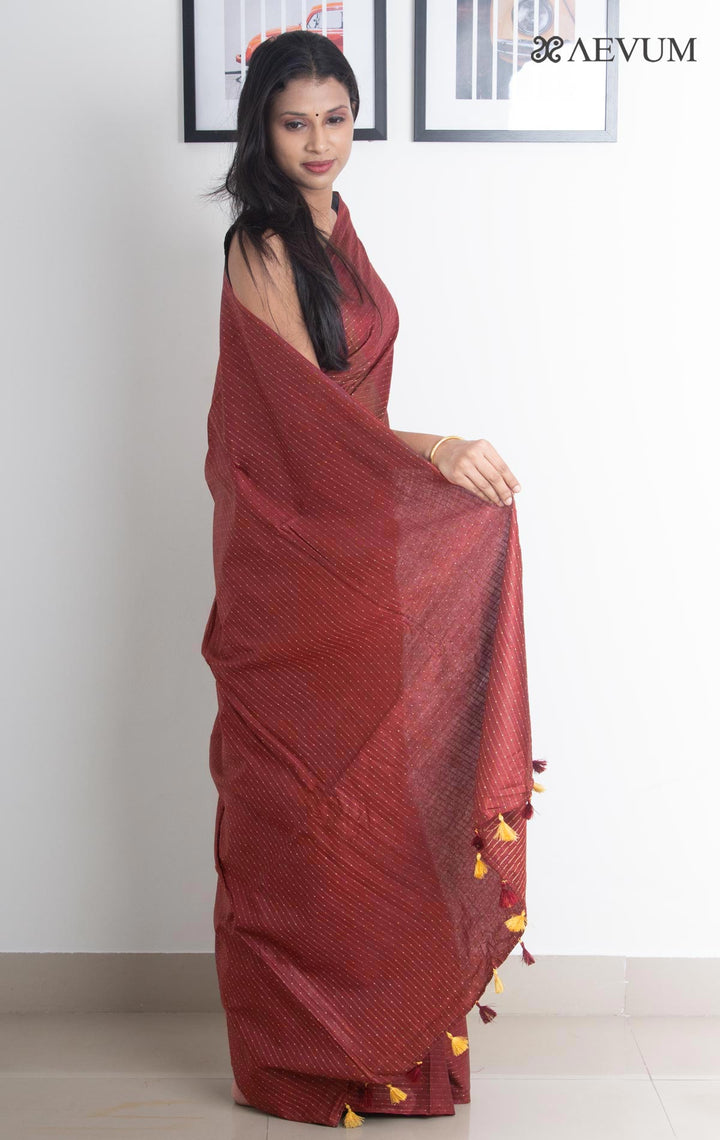 Katan Silk Saree with Lines - 2267 - AEVUM