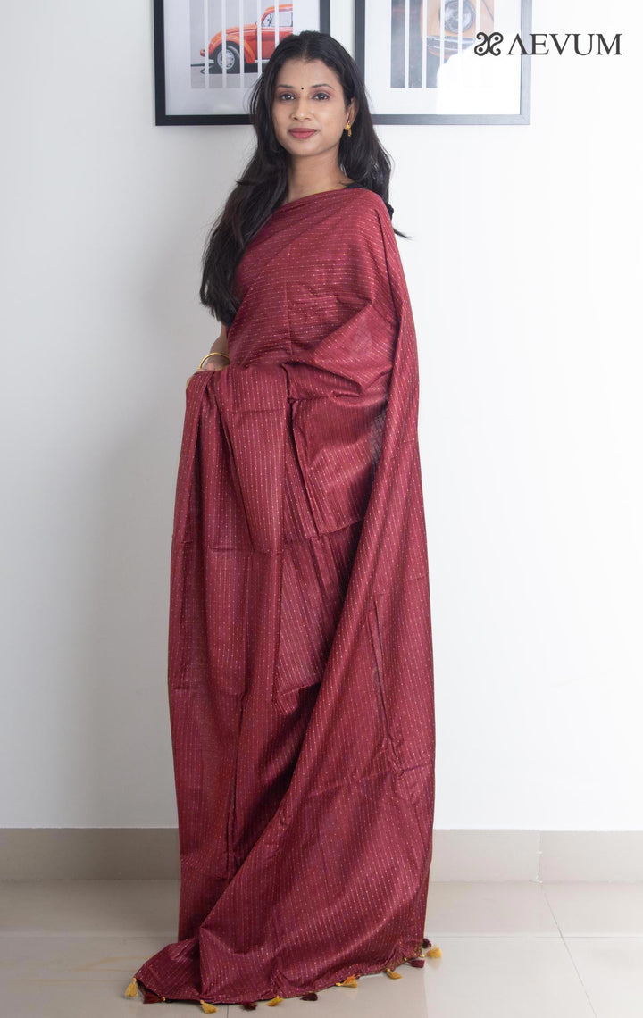 Katan Silk Saree with Lines - 2267 - AEVUM