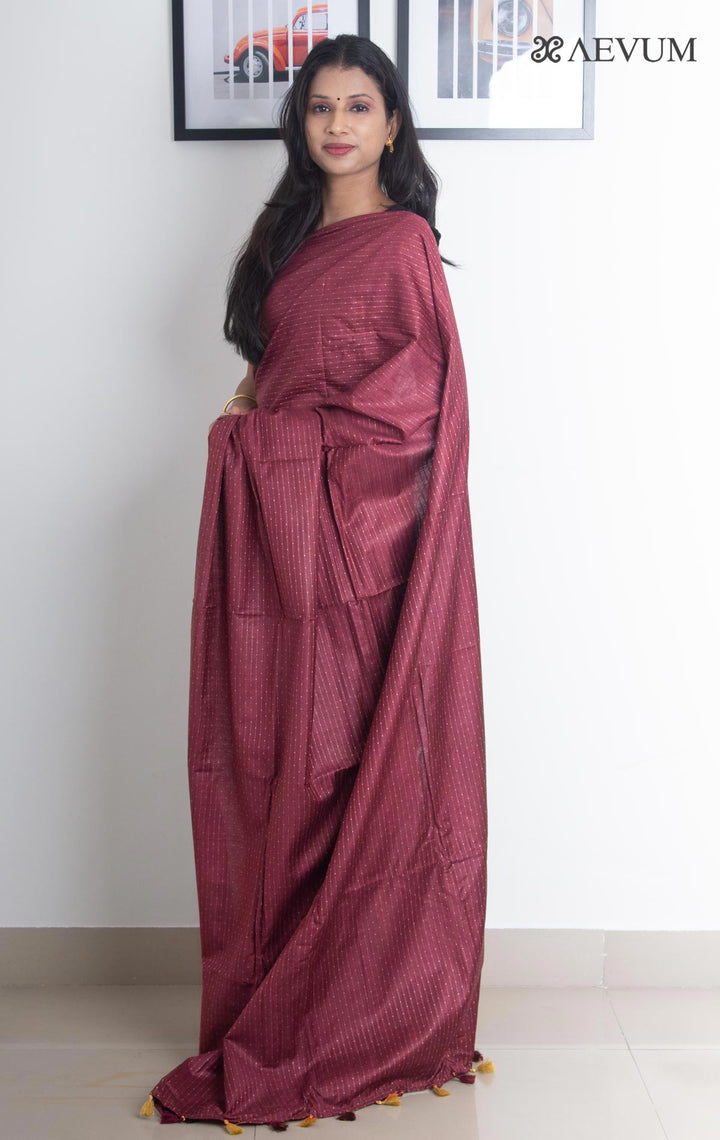 Katan Silk Saree with Lines - 2267 - AEVUM
