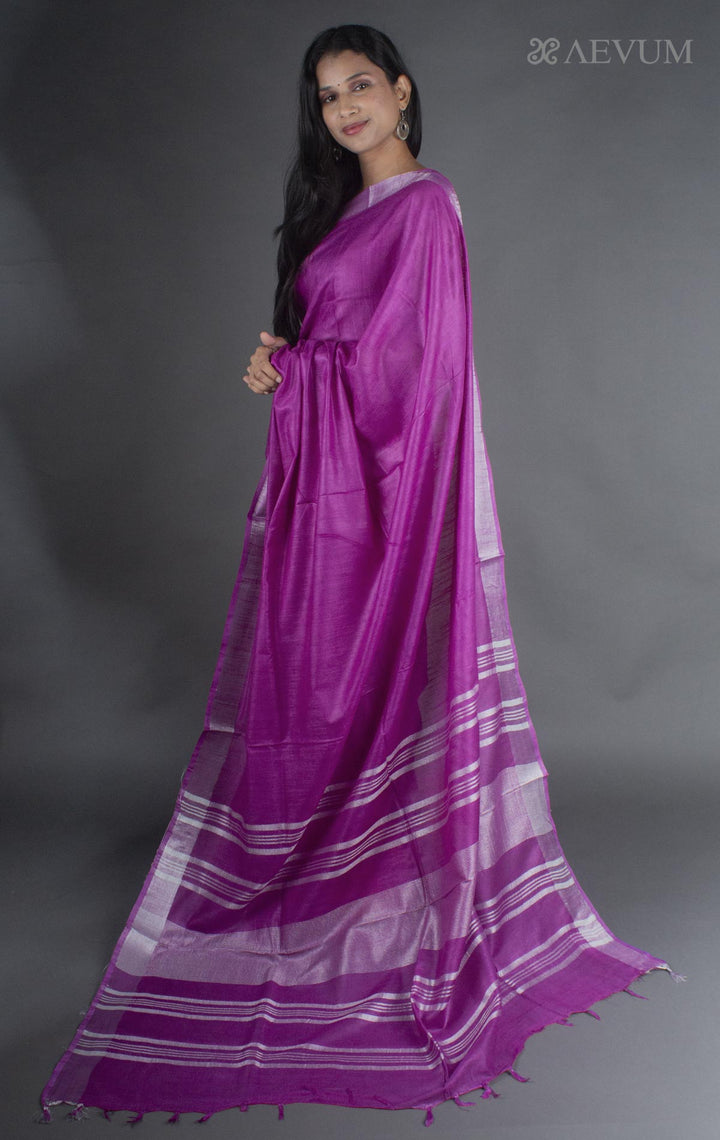 Semi Linen Saree with Blouse Piece - 7902 Saree Meera Roy   