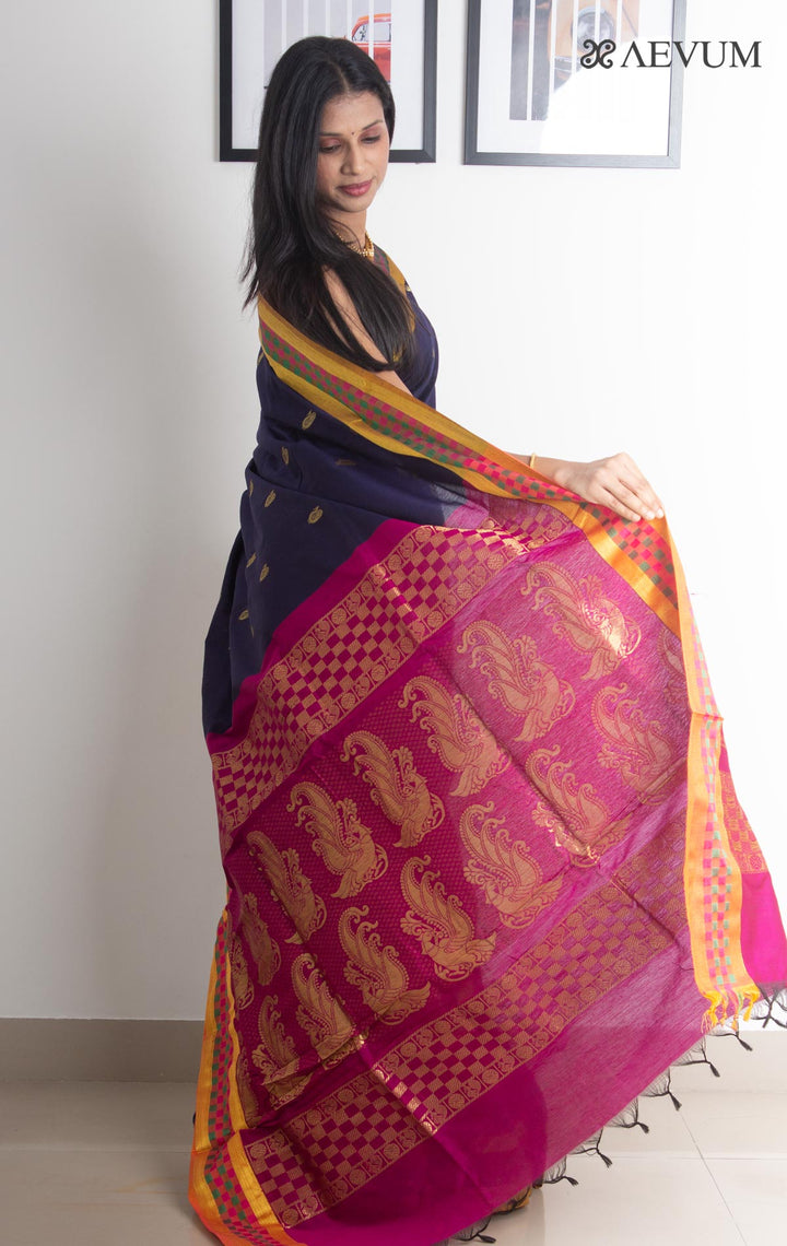 Kalyani South Cotton Silk Handloom Saree with Blouse Piece - 2218 - AEVUM