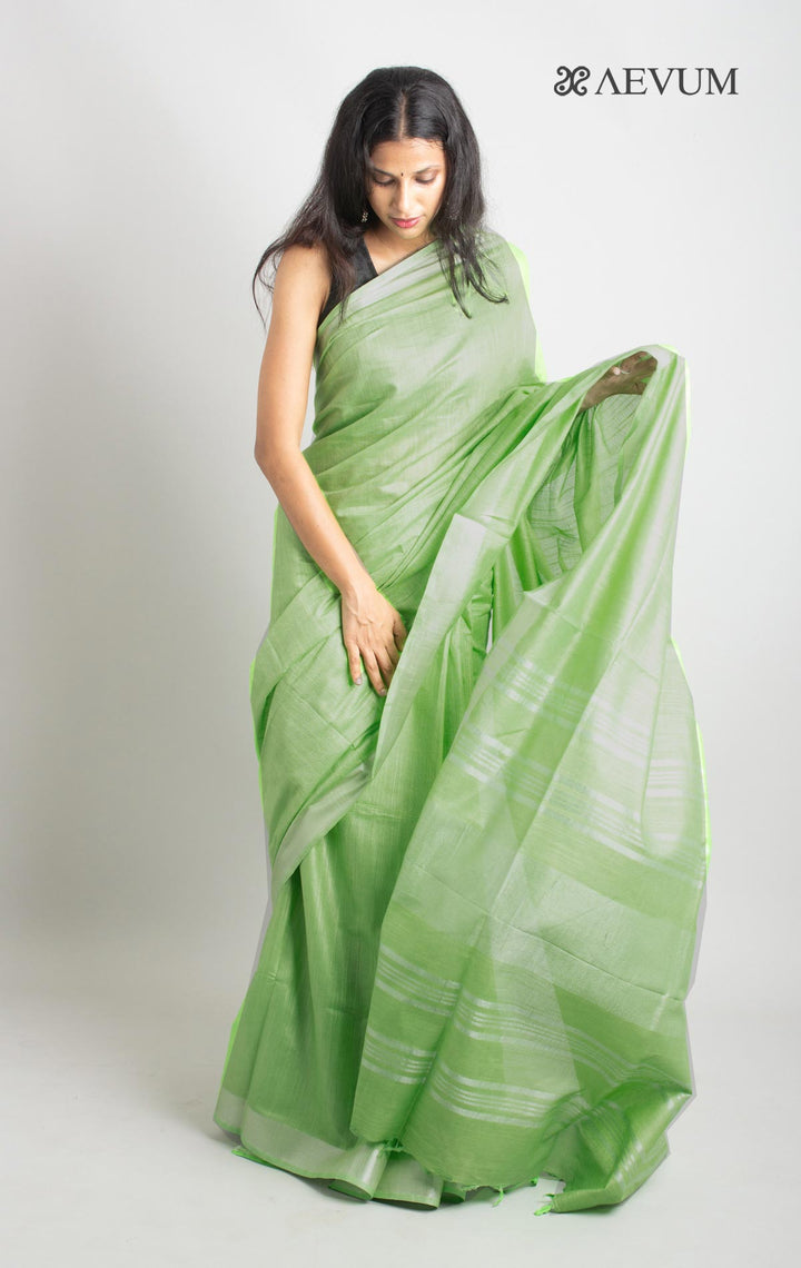 Semi Linen Saree with Blouse Piece - 7829 Saree Meera Roy   