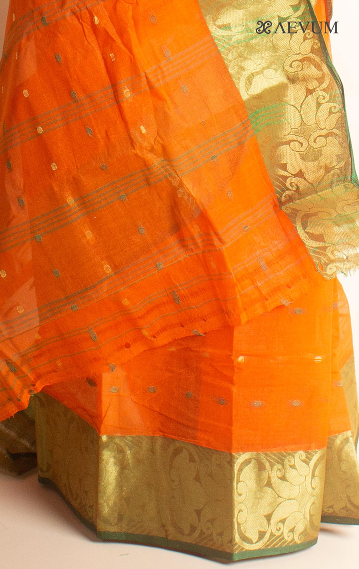 Bengal Cotton Zari Tant Handloom Saree Without Blouse Piece - 0833 - AEVUM