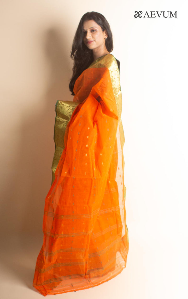 Bengal Cotton Zari Tant Handloom Saree Without Blouse Piece - 0833 - AEVUM