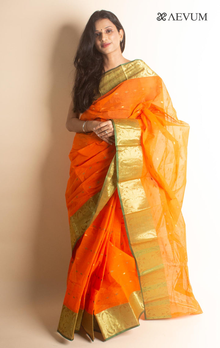 Bengal Cotton Zari Tant Handloom Saree Without Blouse Piece - 0833 - AEVUM