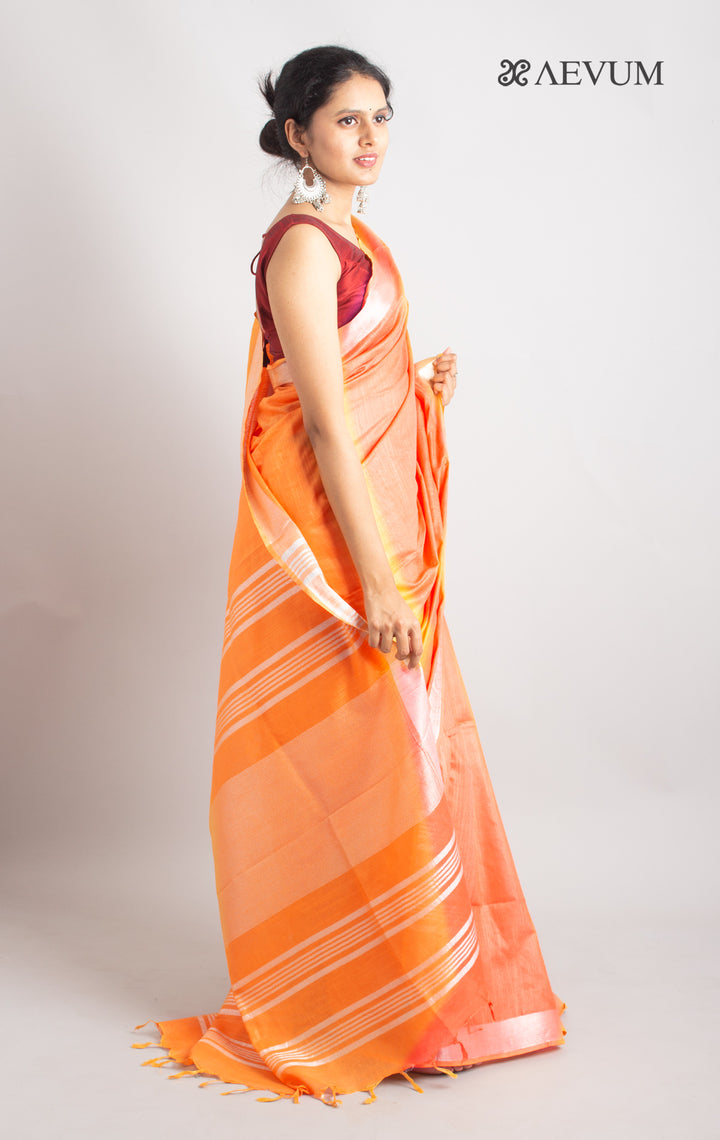 Semi Linen Saree With Blouse Piece - 0416 Saree Meera Roy   