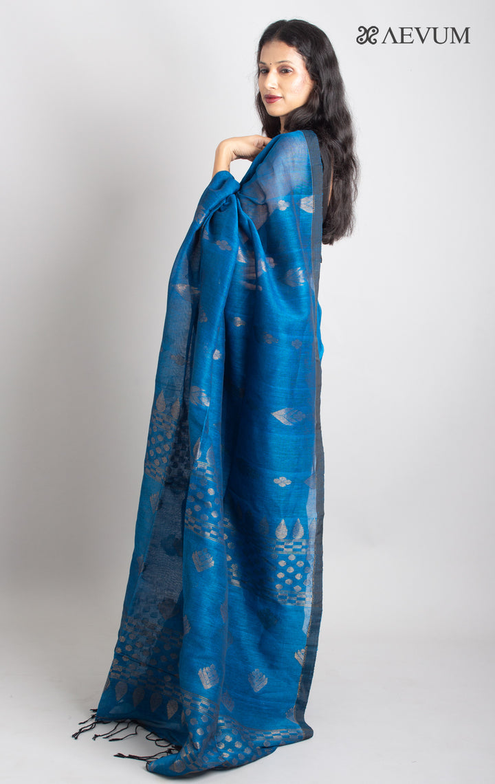 Organic Linen handloom Saree with blouse piece - 0425 Saree Riya's Collection   