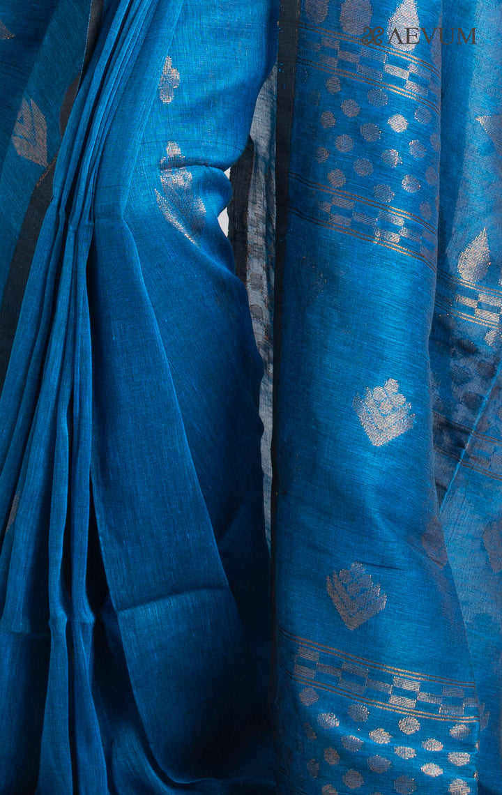Organic Linen handloom Saree with blouse piece - 0425 - AEVUM