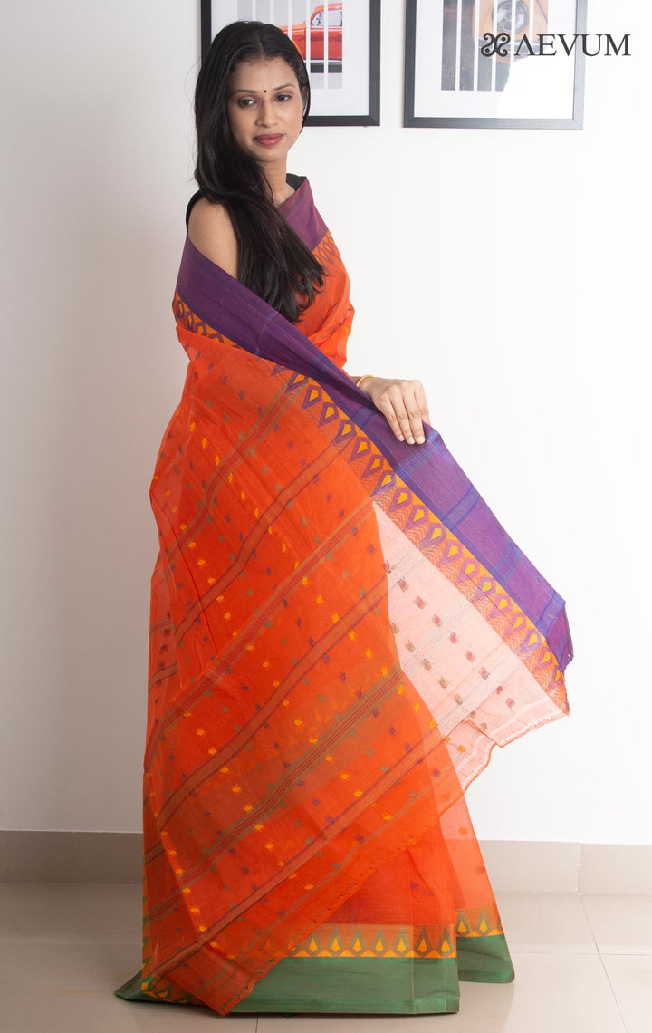 Bengal Cotton Tangail Tant Saree - 2434 - AEVUM